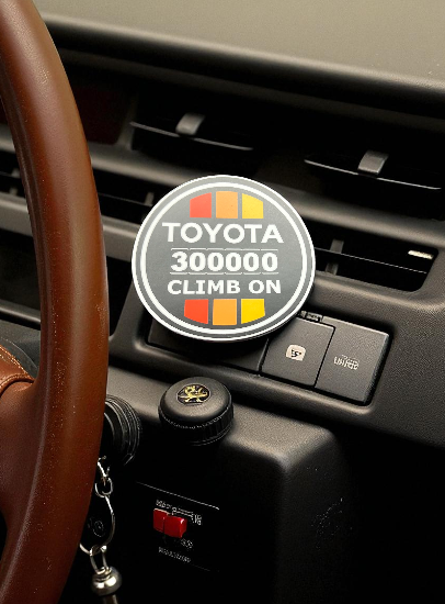 Toyota 300000 climb on bumper sticker 3" by 3"