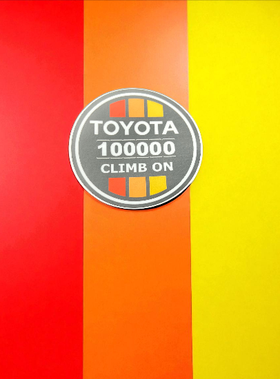 Toyota 100000 3" by 3"