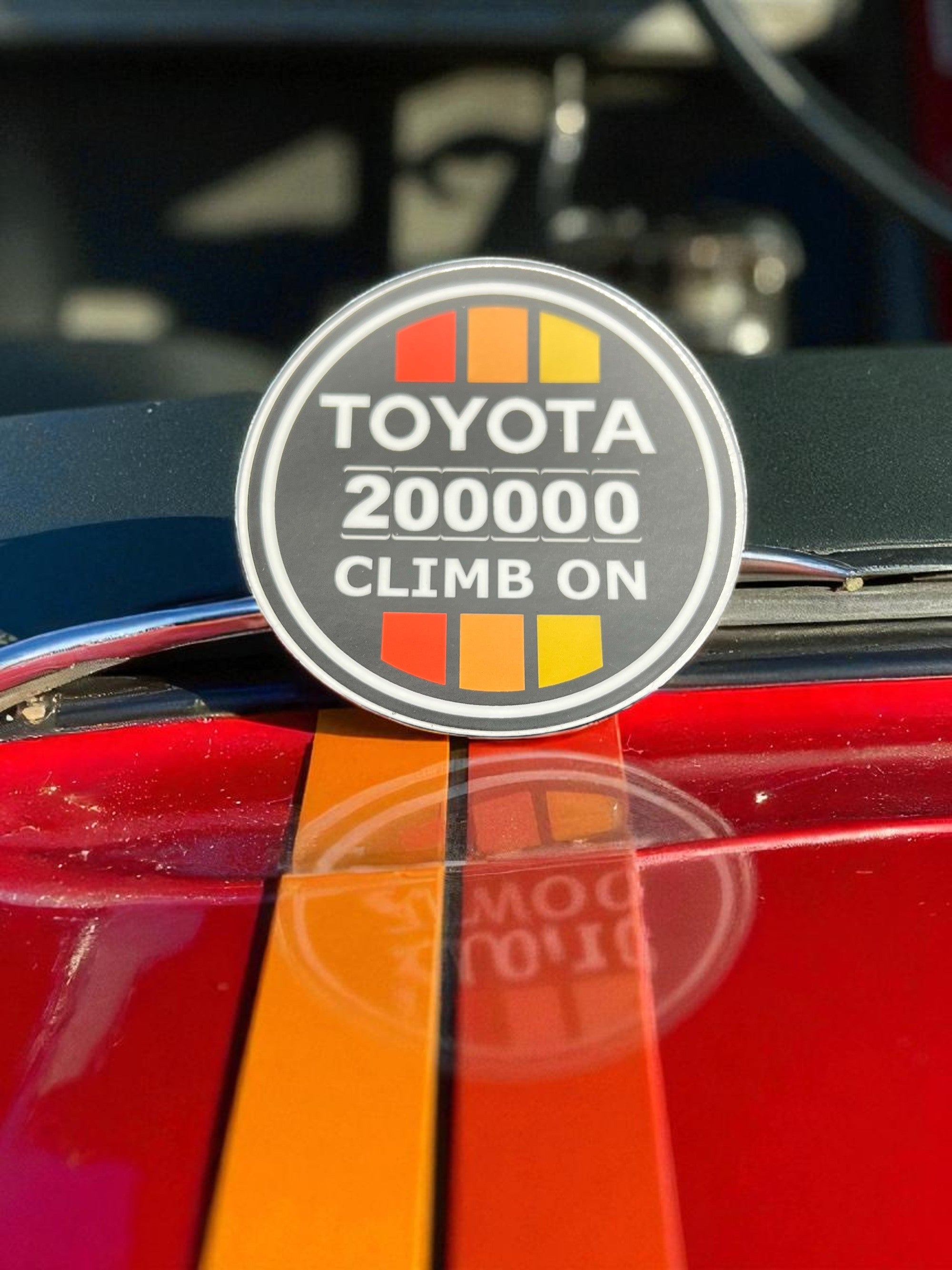 Toyota 200000 climb on bumper sticker 3" by 3"