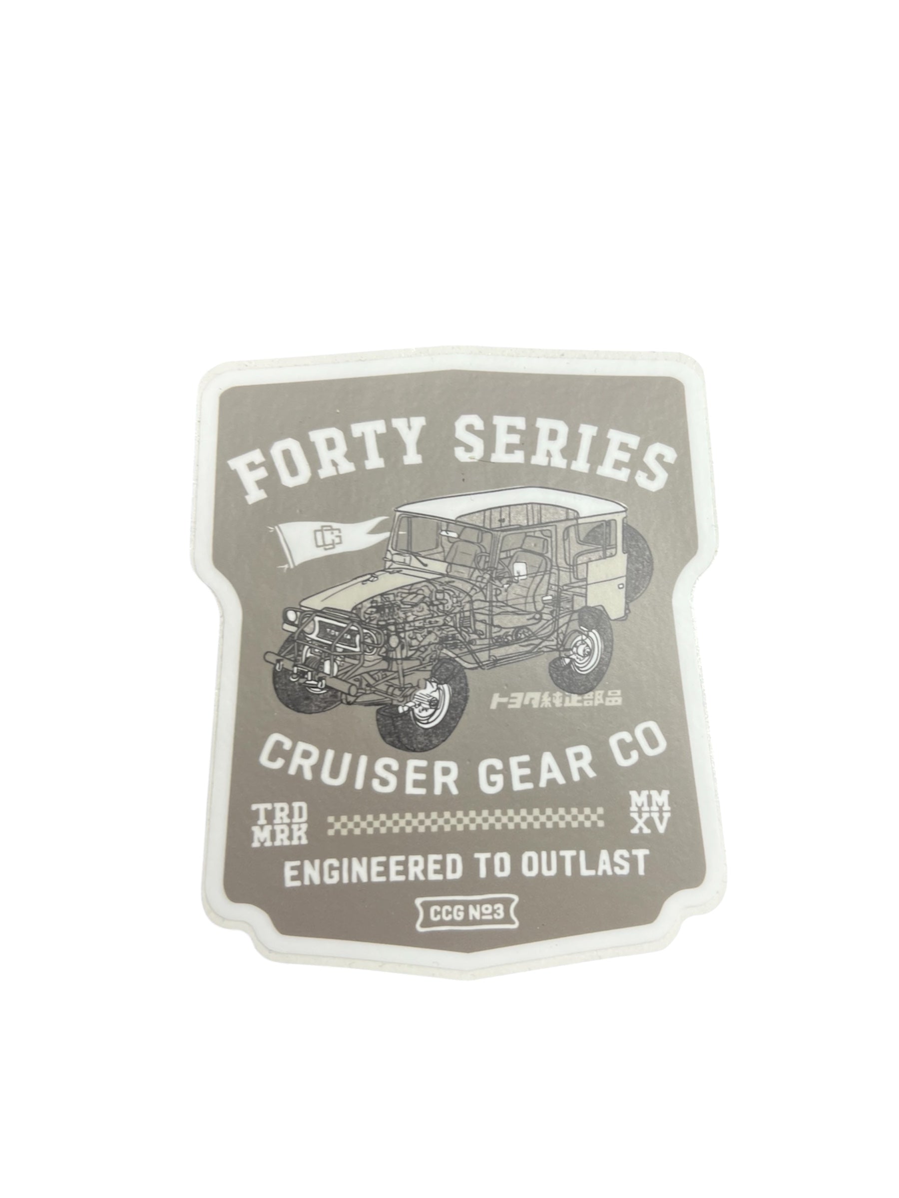 Toyota forty series engineered to outlast 4" by 3-1/2"