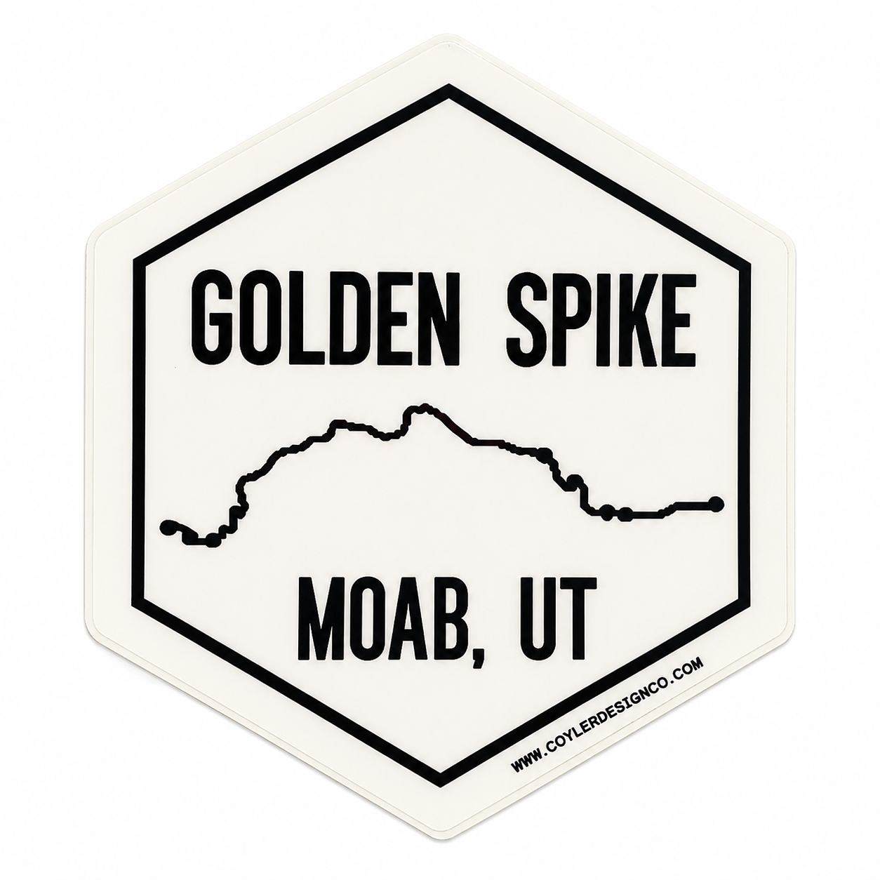Golden spike Moab UT bumper sticker