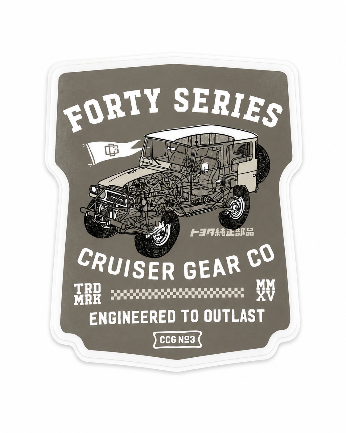 Toyota forty series engineered to outlast - sticker