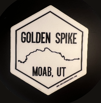 Golden spike Moab UT bumper sticker