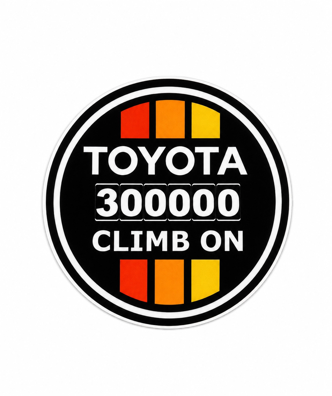 Toyota 300k Miles Climb on Sticker